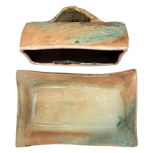 Vintage Rustic Pottery Butter Dish Butter Keeper - Picture 7 of 10